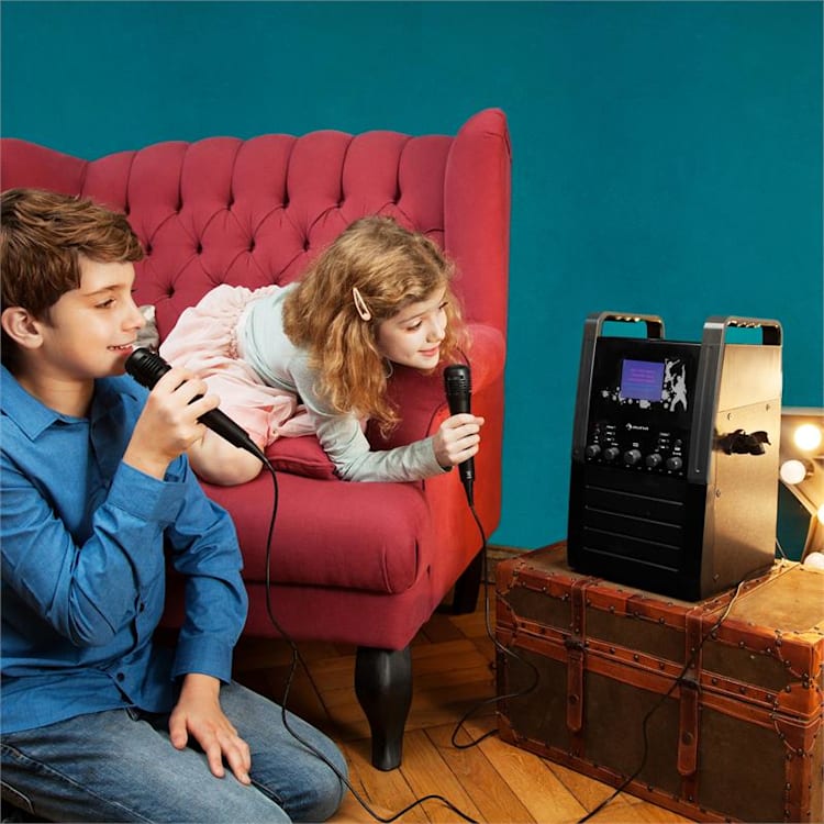 Ka8B-V2 BK karaoke-installatie CD-speler AUX 2x microfoon incl. 3 x karaoke CD+G
