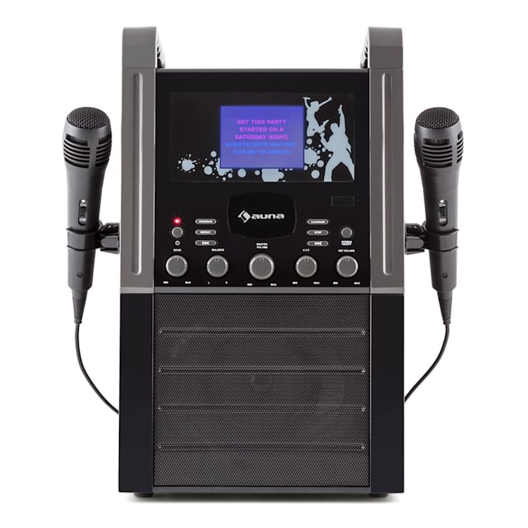 Ka8B-V2 BK karaoke-installatie CD-speler AUX 2x microfoon incl. 3 x karaoke CD+G