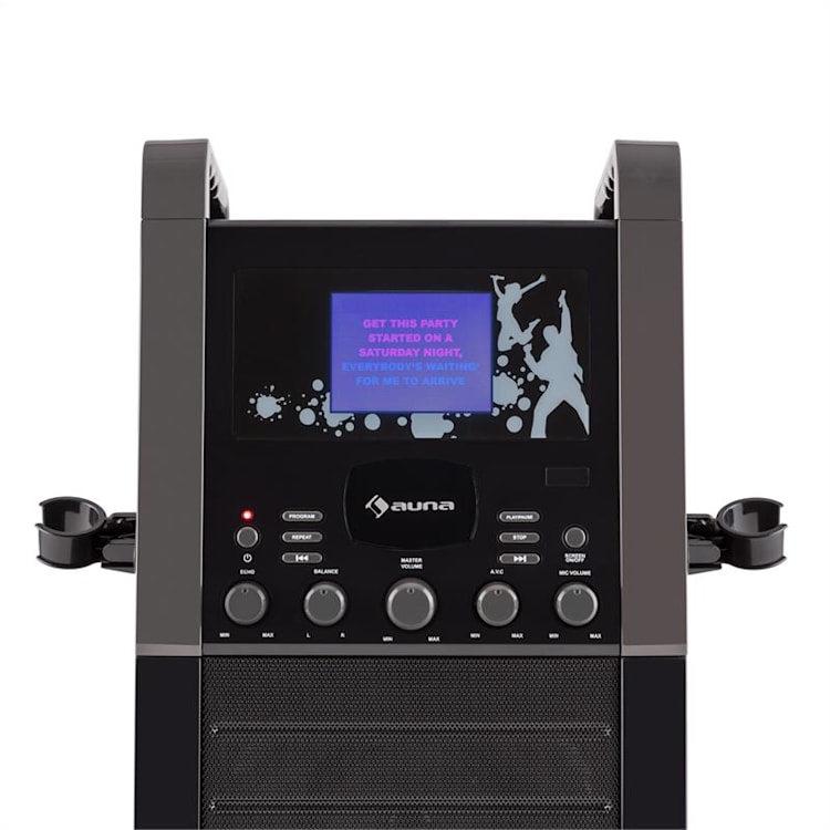 Ka8B-V2 BK karaoke-installatie CD-speler AUX 2x microfoon incl. 3 x karaoke CD+G