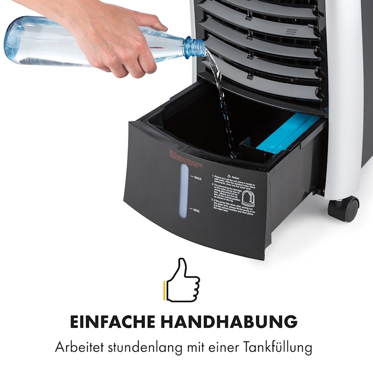 Maxfresh Ventilator Luftkühler 4-in-1-Funktion 6L-Tank 55W Timer Original | Schwarz