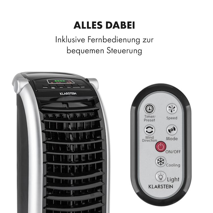 Maxfresh Ventilator Luftkühler 4-in-1-Funktion 6L-Tank 55W Timer Original | Schwarz