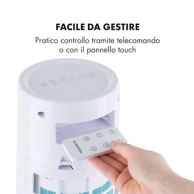 Highrise - Raffrescatore evaporativo 3 in 1, ventilatore, 35 watt, 3 velocità Bianco