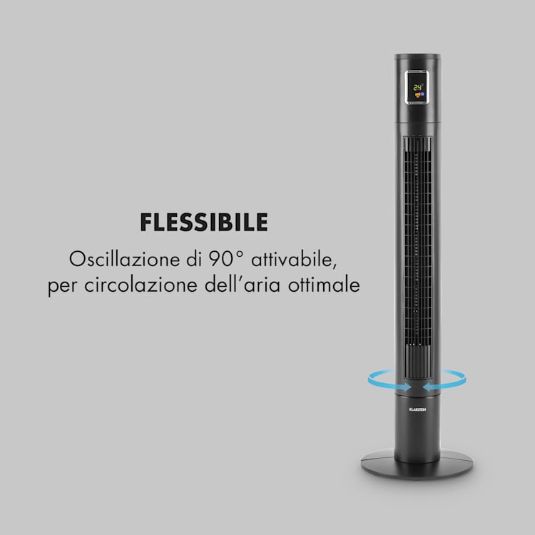 Klarsein Highwind Ventilatore a Torre 45W Oscillazione Timer Schermo LED