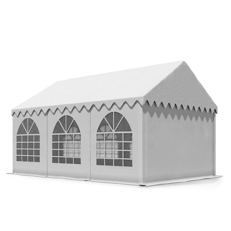 Sommerfest partytent feesttent 3x6m 500 g/m² PVC waterdicht nauwelijks ontvlambaar wit