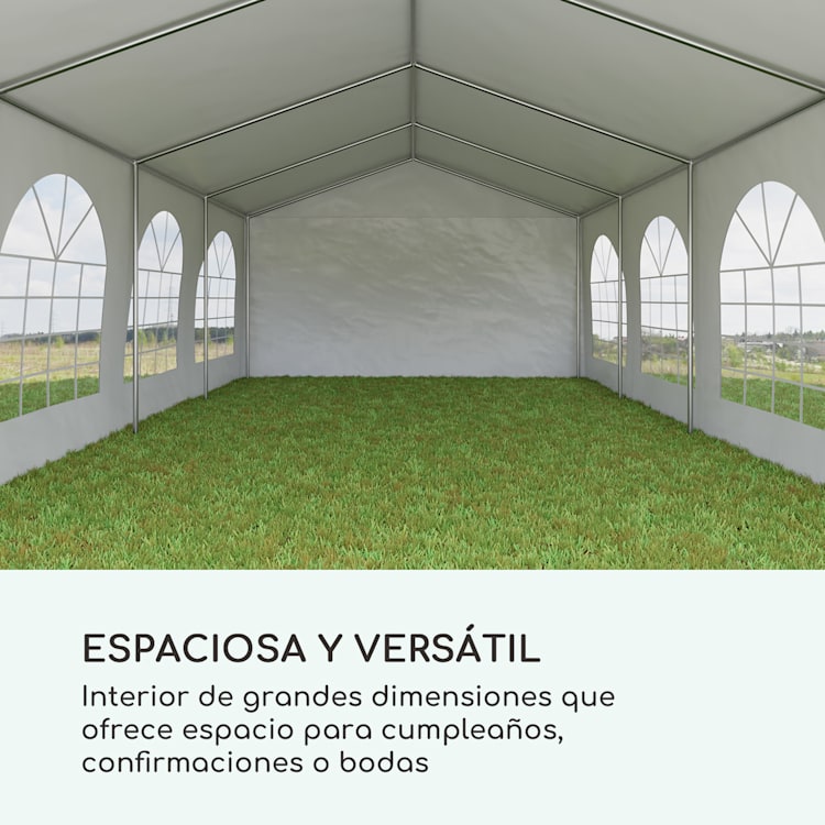 Sommerfest 4x8m 500 g/m² Carpa de fiestas Carpa PVC impermeable resistente al fuego 4 x 8 m/resistente al fuego/blanco