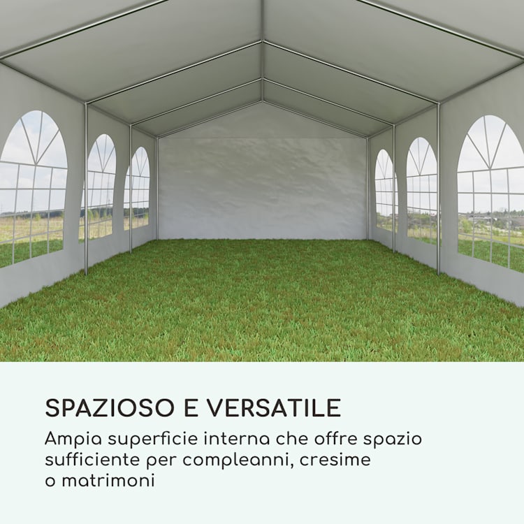 Sommerfest 4x8m 500 g/m² Tendone da Festa Gazebo da Festa PVC Impermeabile Ignifugo 4 x 8 m/ignifugo/bianco