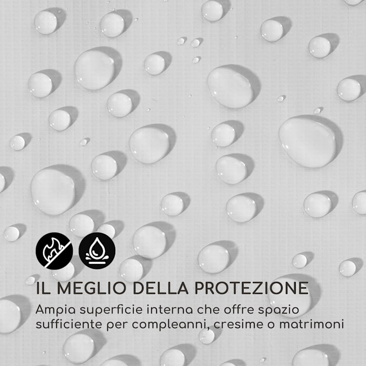 Sommerfest 4x8m 500 g/m² Tendone da Festa Gazebo da Festa PVC Impermeabile Ignifugo 4 x 8 m/ignifugo/bianco