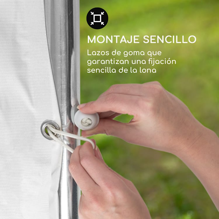 Sommerfest 5x8m 500 g/m² Carpa de fiestas Carpa PVC impermeable resistente al fuego 5 x 8 m/resistente al fuego/blanco