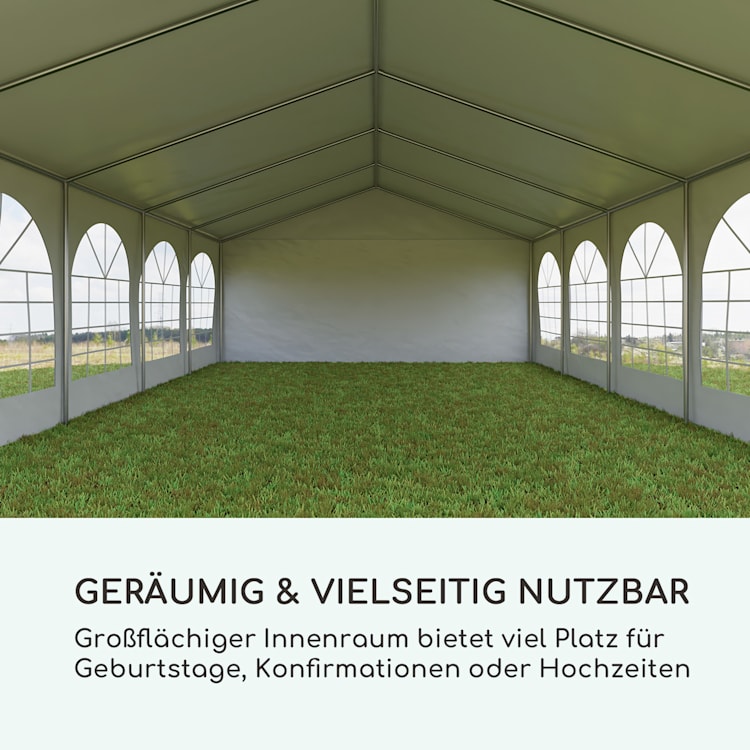 Sommerfest 5x10m 500 g/m² Partyzelt Festzelt PVC wasserdicht verzinkt 5 x 10 m / verzinkt / weiß
