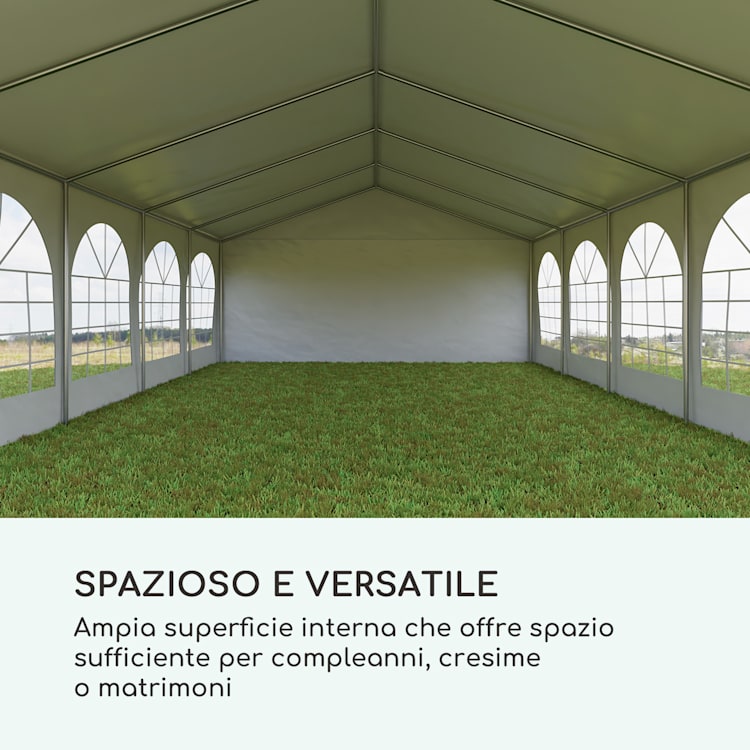 Sommerfest 5x10m 500 g/m² Tendone da Festa Gazebo da Festa PVCImpermeabile Zincato 5 x 10 m/zincato/bianco