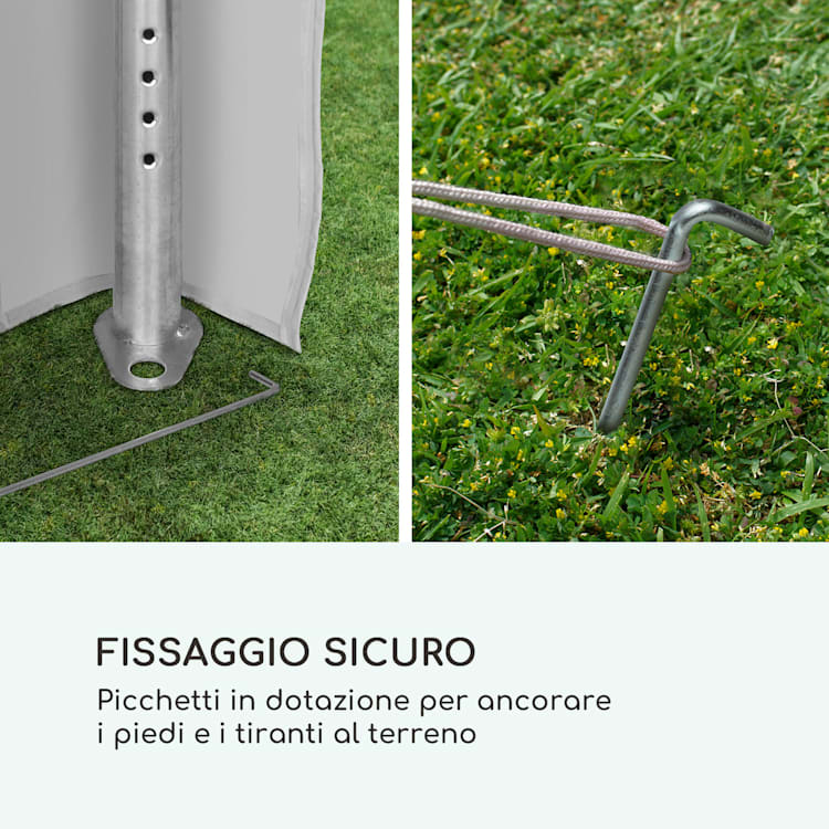 Sommerfest 5x10m 500 g/m² Tendone da Festa Gazebo da Festa PVCImpermeabile Zincato 5 x 10 m/zincato/bianco