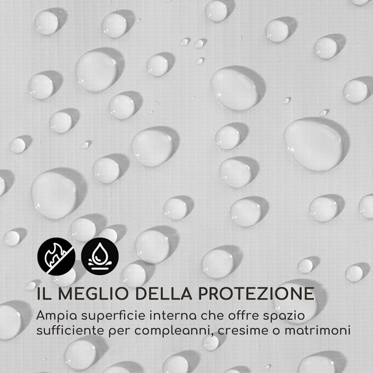 Sommerfest 5x10m 500 g/m² Tendone da Festa Gazebo da FestaImpermeabi 5 x 10 m/ignifugo/bianco