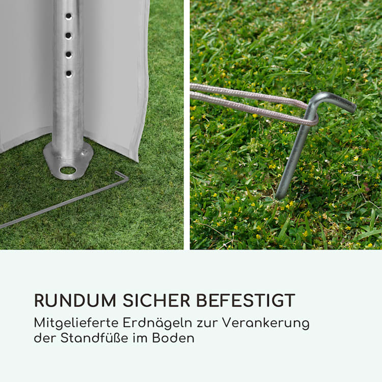 Sommerfest 6x12m 500 g/m² Partyzelt Festzelt PVC wasserdicht verzinkt 6 x 12 m / verzinkt / weiß