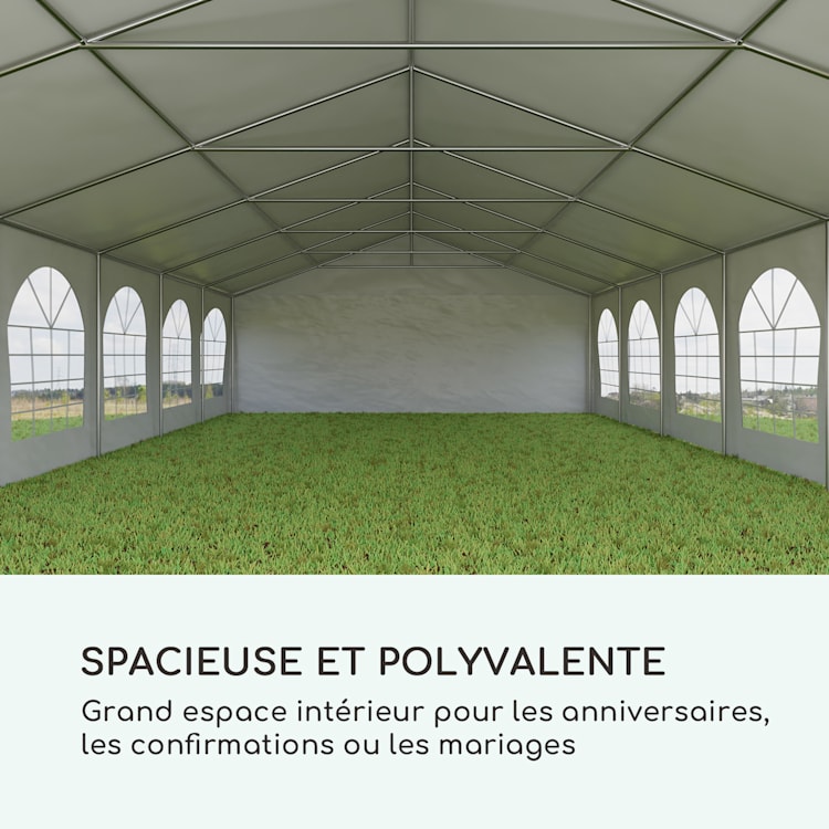Sommerfest 6x12m 500 g/m² Chapiteau tente PVC étanche galvanisé 6x12 m / galvanisé / blanc