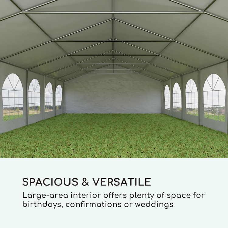 Summerfest Outdoor Garden Party Tent Marquee PVC Waterproof Galvanised White 6 x 12 m 500 g / m² White 6 x 12 m / galvanised / white