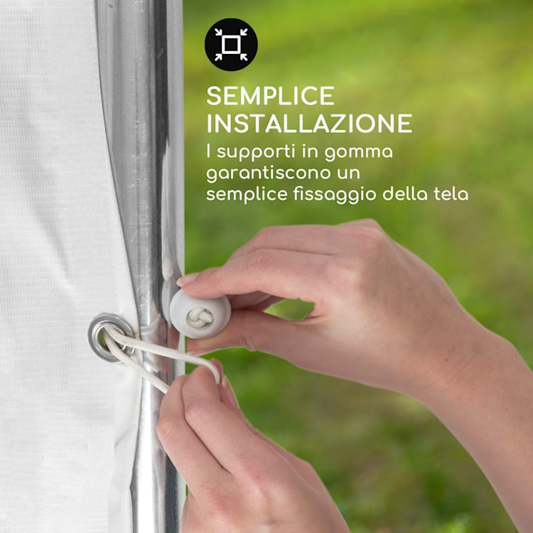 Sommerfest 6x12m 500 g/m² Tendone da Festa Gazebo da Festa Impermeabile Zincato 6 x 12 m/ignifugo/bianco