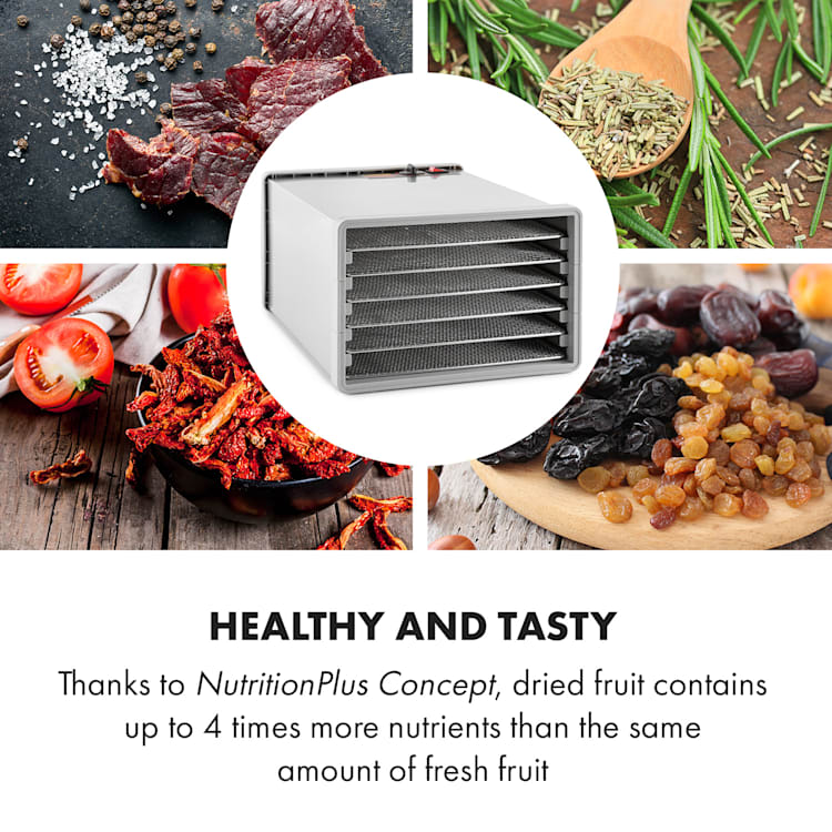 Fruit Jerky Steel 6, sušička, dehydrátor, 630 W, 6 poschodí, ušľachtilá oceľ 6 roštov