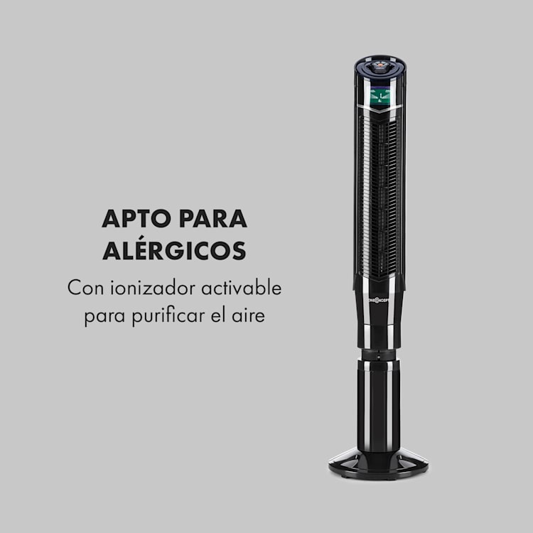Northpeak Ventilador de torre de altura regulable y 44 W Temporizador Mando a distancia Negro