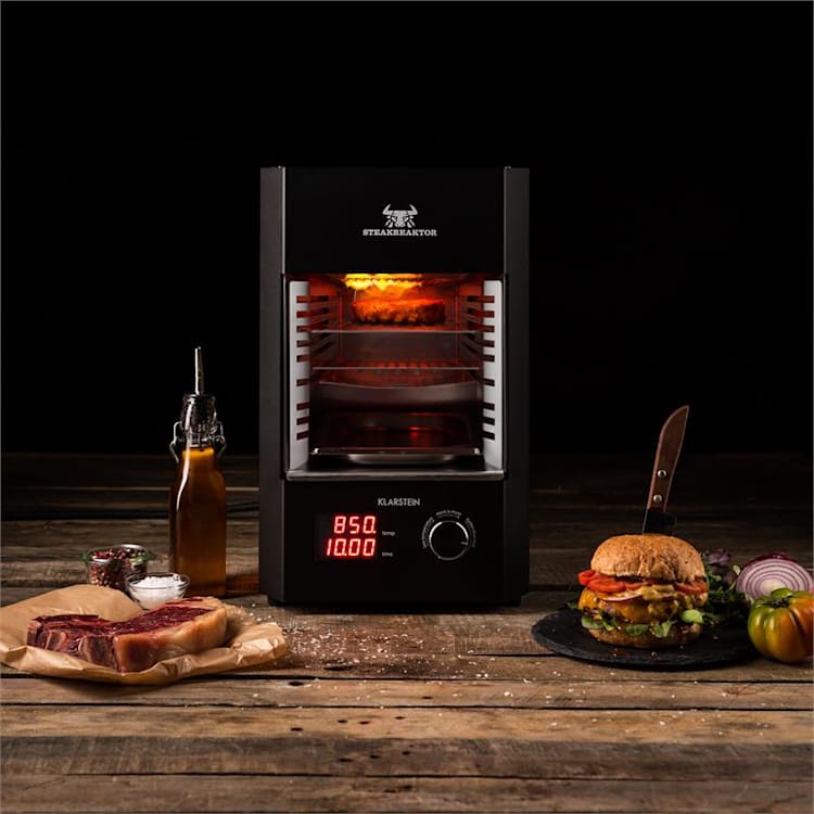 Steakreaktor 2.0 Grill da Interni 850 °C 1600W infrarossi Made in Germany Nero
