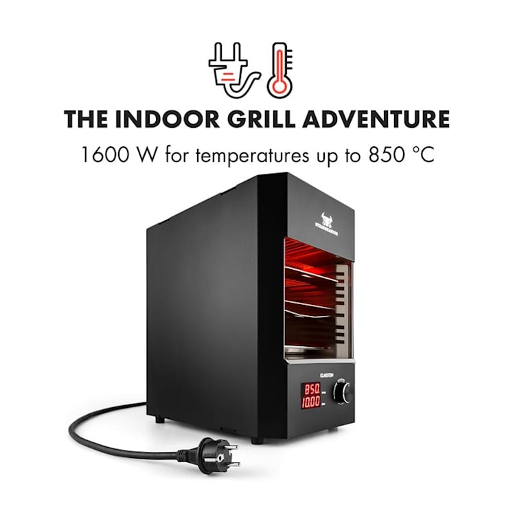 Steakreaktor 2.0 Grill da Interni 850 °C 1600W infrarossi Made in Germany Nero