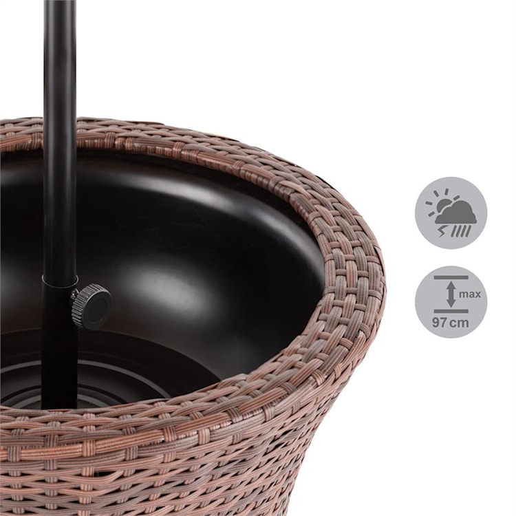Beerboy Table de jardin & réfrigérateur à boissons Ø50cm rotin marron