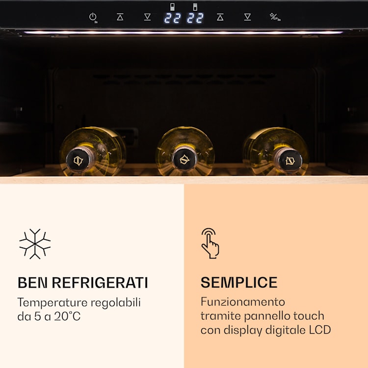 Reserva 166 Duo - Frigorifero per vini, 166 bottiglie, 379 litri, 2 zone, touch