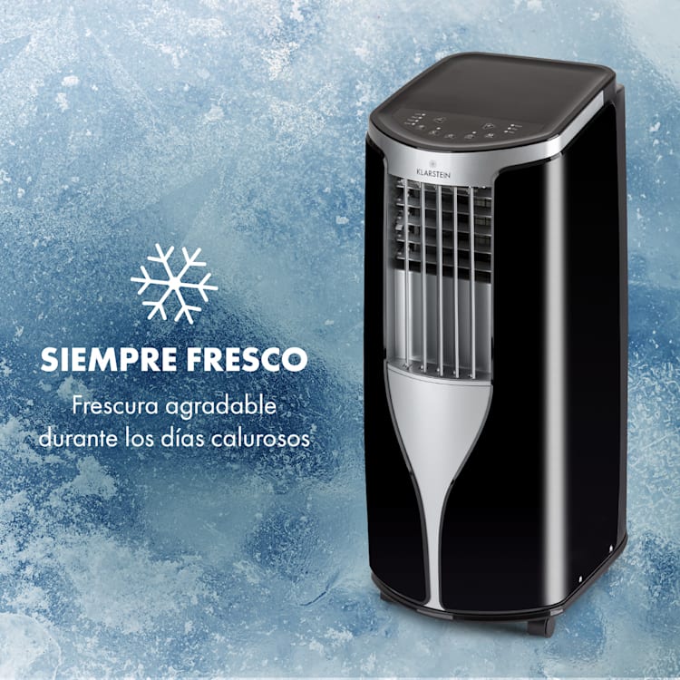 New Breeze 7 aire acondicionado móvil 7000 BTU 2,1 kW hasta 34 m² EEC A móvil mando a distancia Negro / plata