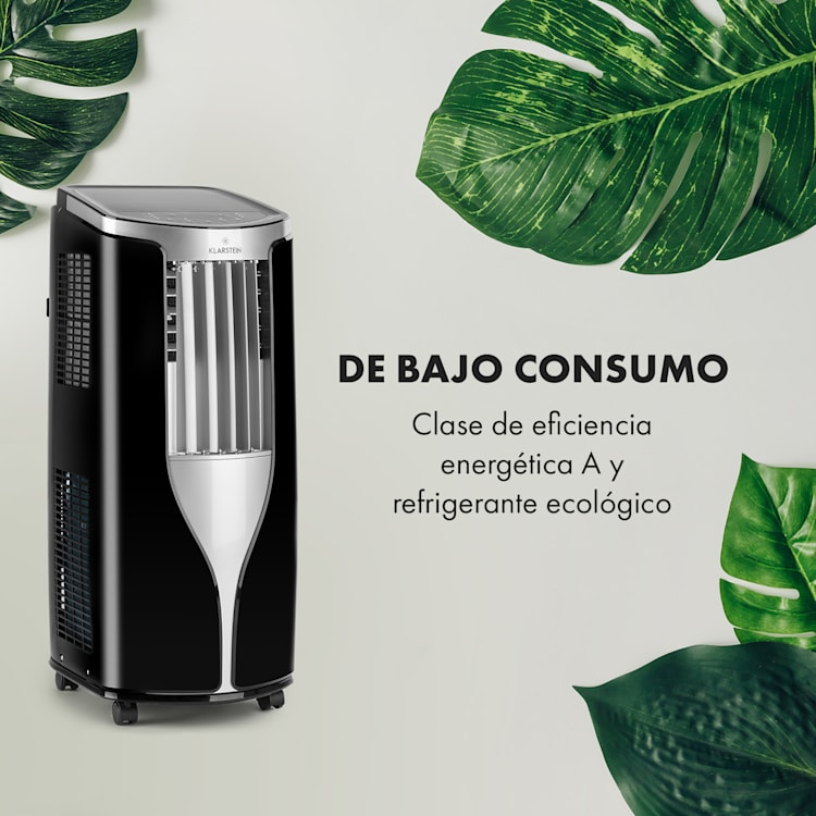 New Breeze 7 aire acondicionado móvil 7000 BTU 2,1 kW hasta 34 m² EEC A móvil mando a distancia Negro / plata