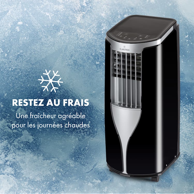 Nieuwe Breeze 7 mobiele airconditioner 7000BTU 2.1kW tot 34m² EEG A mobiele afstandsbediening Zilver / Zwart