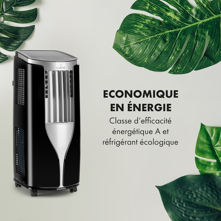 Nieuwe Breeze 7 mobiele airconditioner 7000BTU 2.1kW tot 34m² EEG A mobiele afstandsbediening Zilver / Zwart