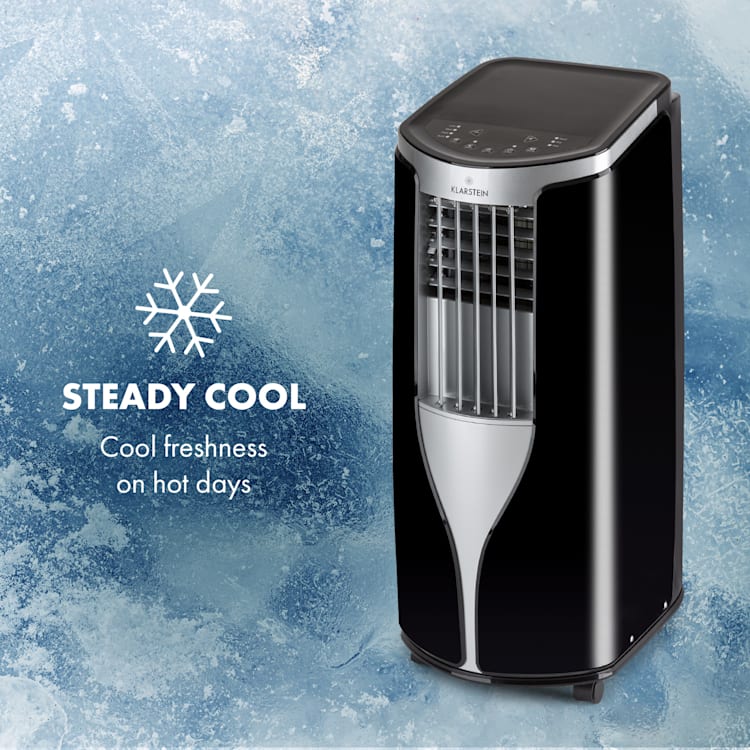 New Breeze 7 мобилен климатик 7000 BTU клас А, дистанционно управление, черна Сребърен Черно