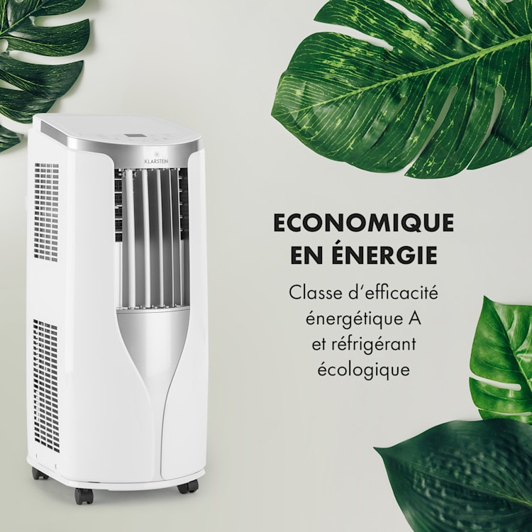 New Breeze 9 mobiele airco 4-in-1 9.000 BTU / 2,6 kW EEK A wieltjes timerfunctie Wit / Zilver