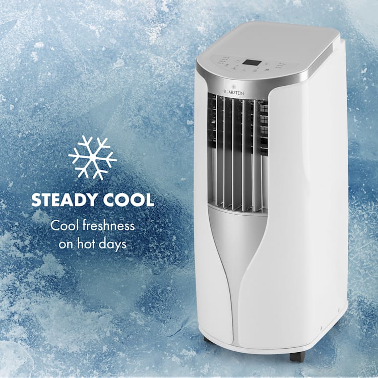 New Breeze 9, aer condiționat portabil, 2,7 KW, clasa de eficiență energetică A, telecomandă, alb Alb / Argintiu