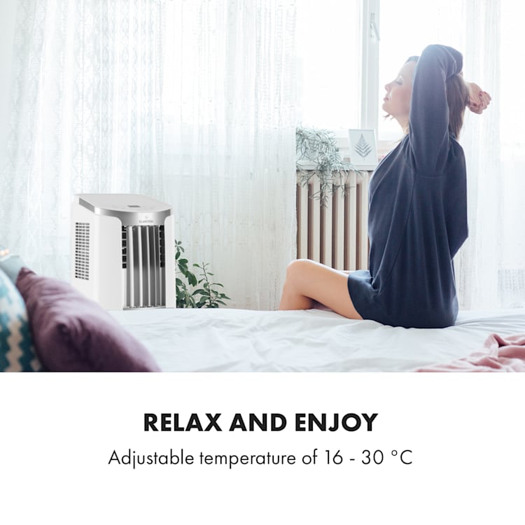 New Breeze 9, aer condiționat portabil, 2,7 KW, clasa de eficiență energetică A, telecomandă, alb Alb / Argintiu
