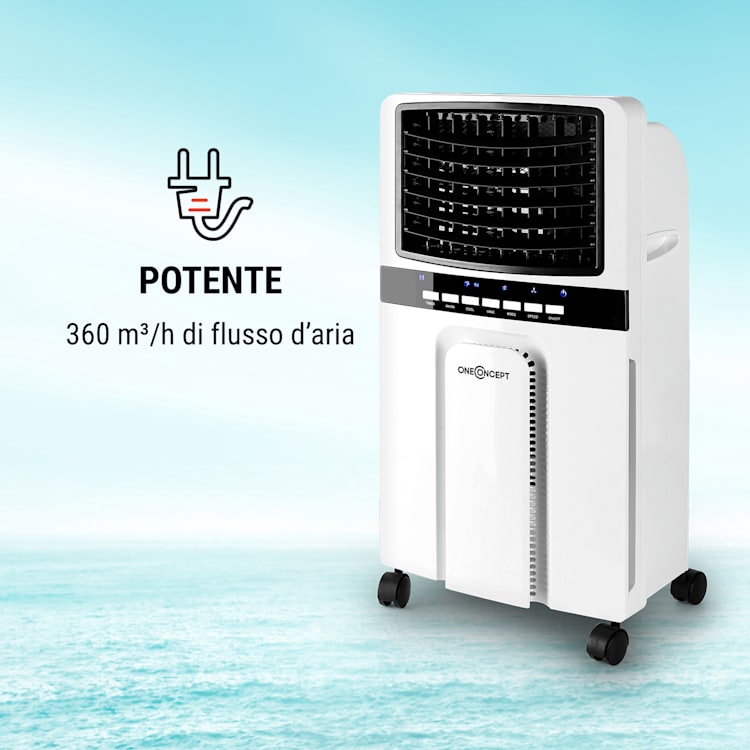Baltic Blue Raffrescatore Ventilatore 65W 360m³/h Telecomando Bianco