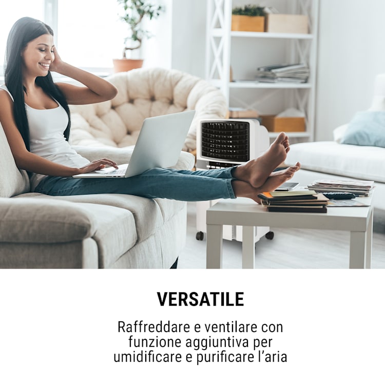 Baltic Blue Raffrescatore Ventilatore 65W 360m³/h Telecomando Bianco