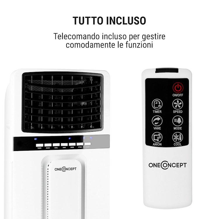 Baltic Blue Raffrescatore Ventilatore 65W 360m³/h Telecomando Bianco