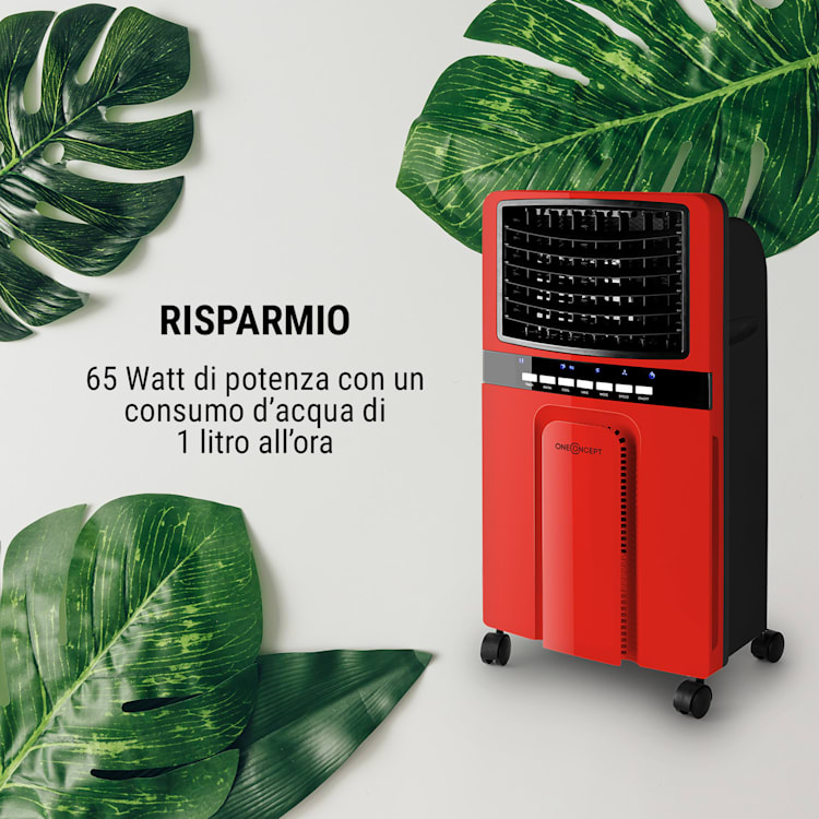 Baltic Red Raffrescatore Ventilatore 3in1 65W 360m³/h Telecomando rosso