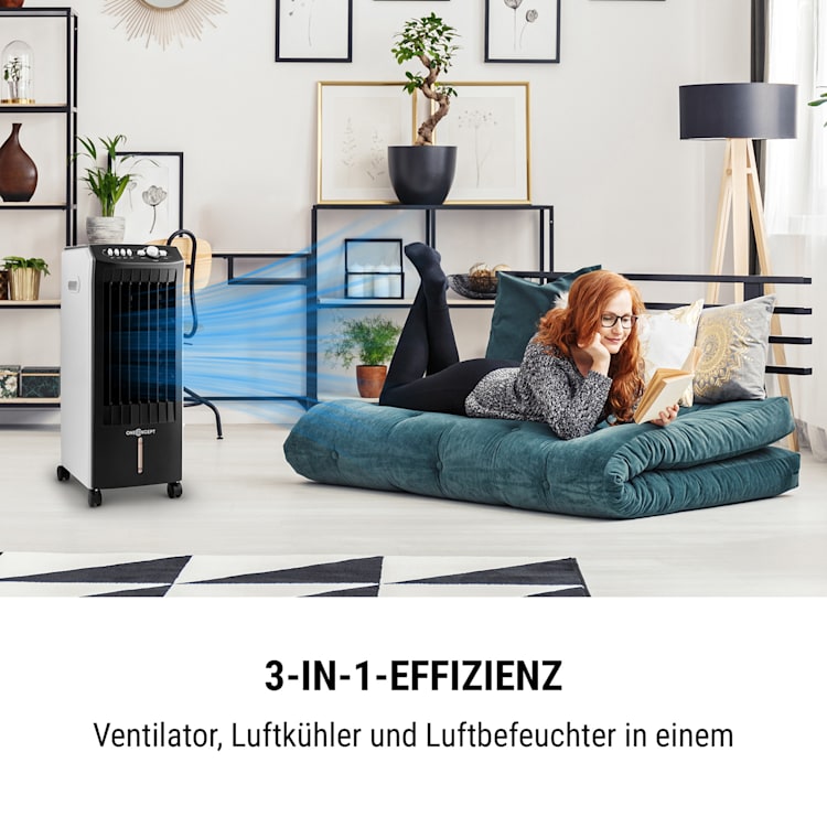 MCH-1 v2 3-in-1 Luftkühler Ventilator Luftbefeuchter 360 m³/h | 65 Watt | 7 Liter | 3 Geschwindigkeiten | Oszillation | Fernbedienung | mobil