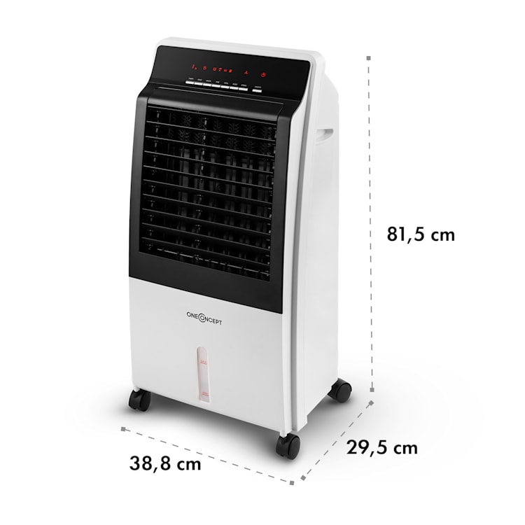 CTR-1 4-in-1 Luftkühler Ventilator Luftbefeuchter Luftreiniger 360 m³/h | 65 Watt | 7 Liter | 3 Geschwindigkeiten | Oszillation | Ionisator | Fernbedienung | mobil Weiß
