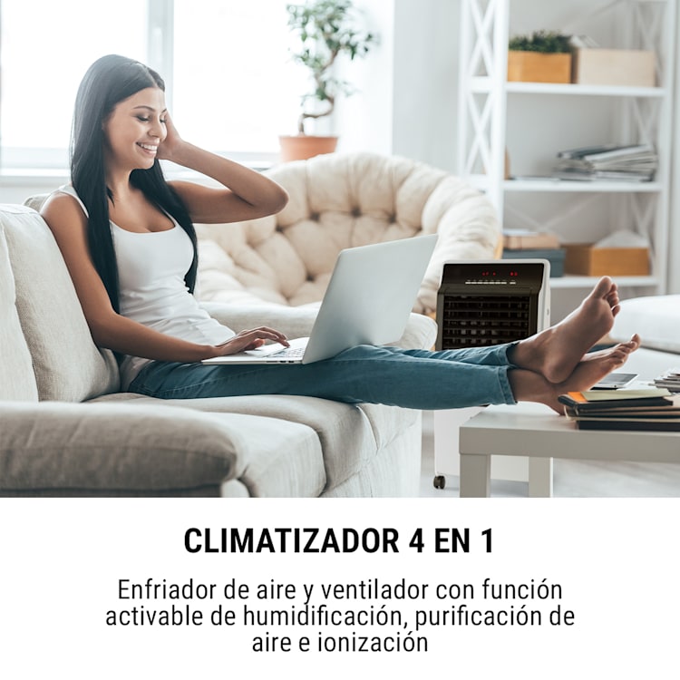 CTR-1 V2 4-en-1 Climatizador evaporativo Ventilador Humidificador Ionizador 7 litros 360 m³/h Blanco Blanco