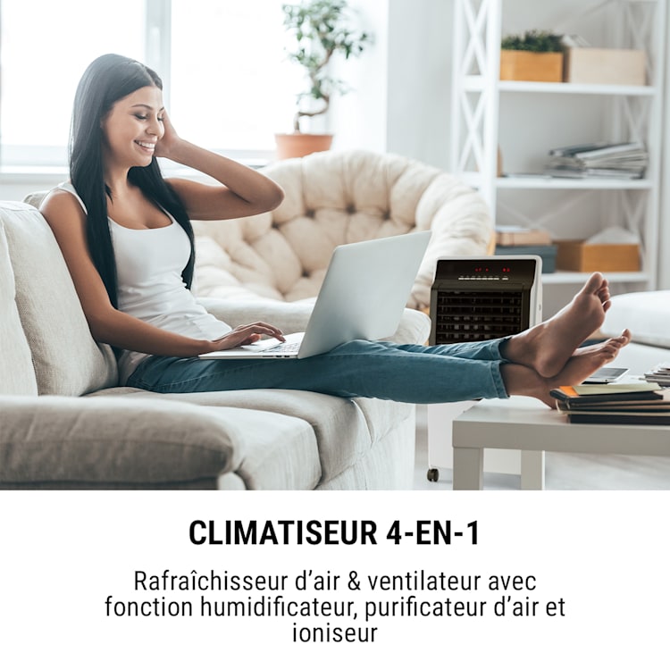 CTR-1 v2 4-en-1 rafraîchisseur d'air ventilateur humidificateur purificateur d'air 7 litres Blanc