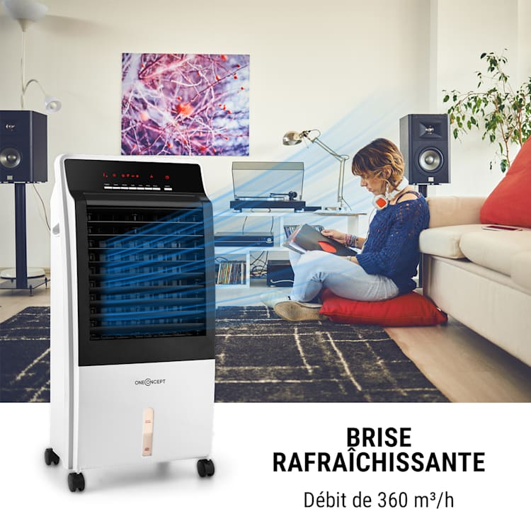 CTR-1 v2 4-en-1 rafraîchisseur d'air ventilateur humidificateur purificateur d'air 7 litres Blanc