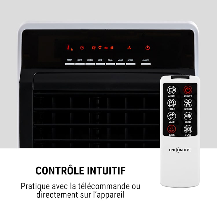CTR-1 v2 4-en-1 rafraîchisseur d'air ventilateur humidificateur purificateur d'air 7 litres Blanc