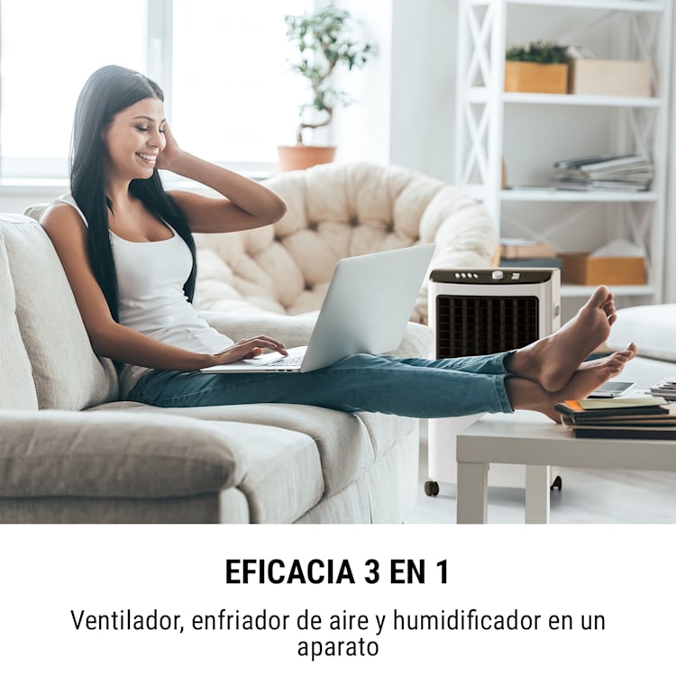 MCH21 V2 Climatizador evaporativo Ventilador Humidificador 3-en-1 móvil 65 W Blanko