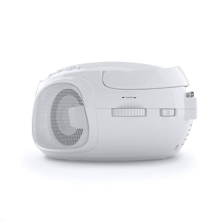 Roadie CD Boombox FM-radio lichtshow cd-speler Bluetooth 5.0 Wit