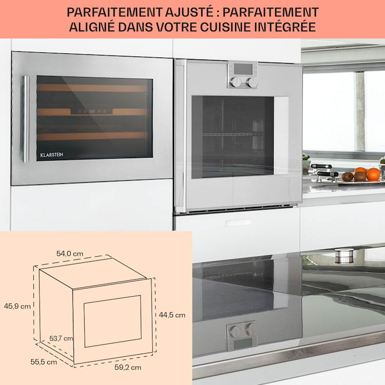 Vinsider 24 Réfrigérateur à vin encastrable Uno 24 Bouteilles 57 Litres Argent