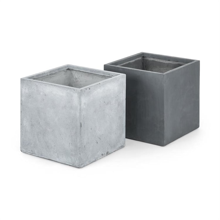 Solidflor Pflanzkübel Pflanzgefäß 79,5x38x38 cm Fiberton grau 79,5 cm | Grau