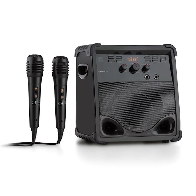 RockStage karaoke-installatie Bluetooth CD+G USB MP3 op batterijen 2 x microfoon