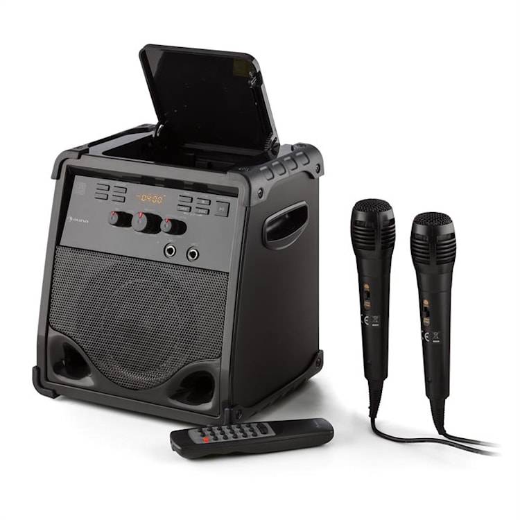 RockStage karaoke-installatie Bluetooth CD+G USB MP3 op batterijen 2 x microfoon